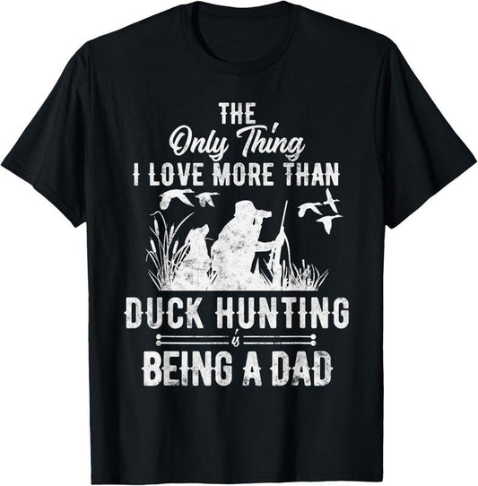 100% Cotton Funny Duck Hunting with Dad Dog gift for Duck Hunting T-Shirt
