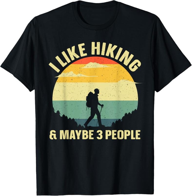 100% Cotton Funny Hiking Art For Men Women Outdoor Hike Mountain Hiking T-Shirt