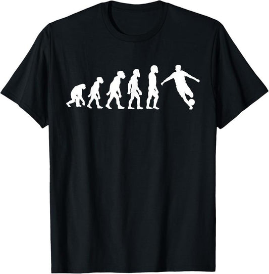100% Cotton Funny Human Soccer Player Evolution Football T-Shirt