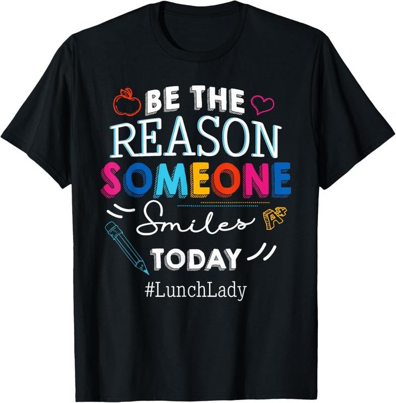 100% Cotton Funny Lunch Lady Appreciation Design T-Shirt