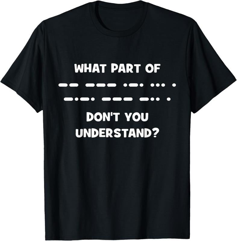 100% Cotton Funny Morse Code Shirt Shortwave Ham Radio Gift T-Shirt