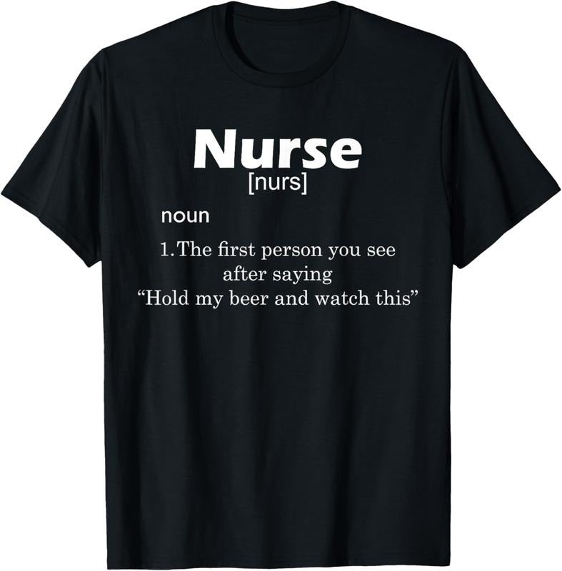 100% Cotton Funny Nurse Definition T Shirt Hold My Beer T-Shirt