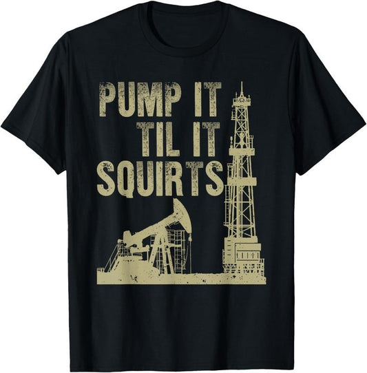 100% Cotton Funny Oil Field Art For Men Women Oilfield Plant Pump Lovers T-Shirt