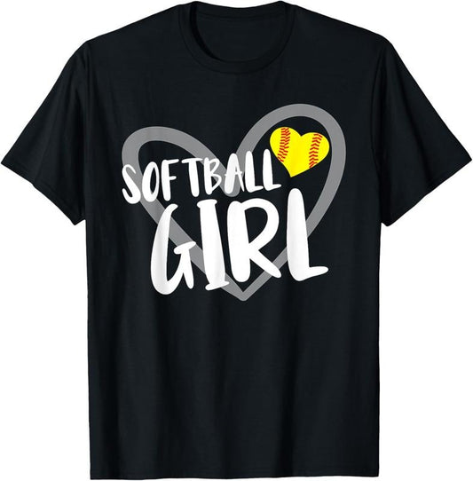 100% Cotton Funny Softball Apparel Girl T-Shirt