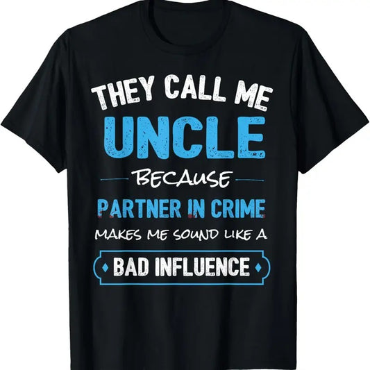 100% Cotton Funny Uncle Shirt, Uncle Partner In Crime from Niece Nephew T-Shirt