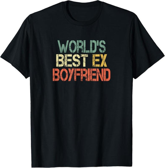 100% Cotton Funny World's Best Ex Boyfriend Cool Retro Design Boys Mens T-Shirt
