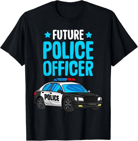 100% Cotton Future Police Officer Policeman Cop Boys T-Shirt