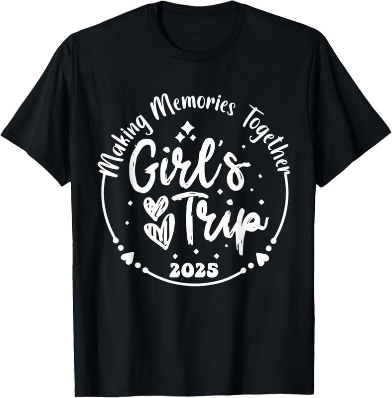 100% Cotton Girls Trip 2025 Cute Girls Weekend 2024 Summer Vacation T-Shirt