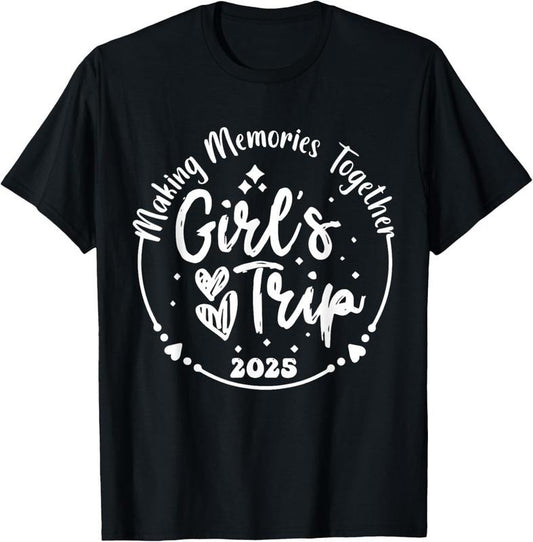 100% Cotton Girls Trip 2025 Cute Girls Weekend 2024 Summer Vacation T-Shirt