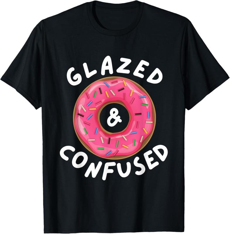 100% Cotton Glazed And Confused - Funny Donut Lover Gift T-Shirt