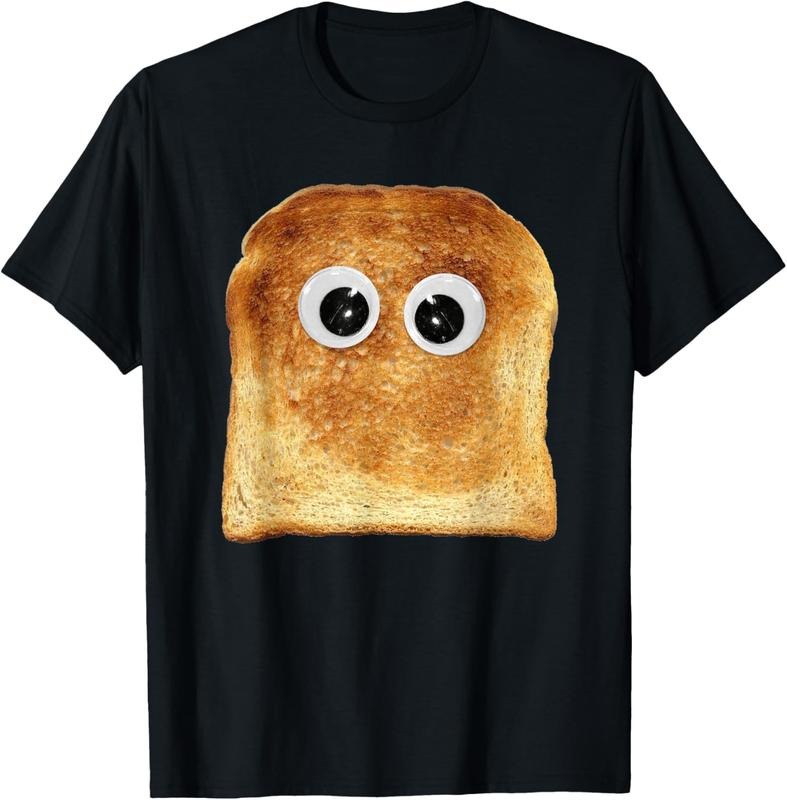 100% Cotton Googly Eye Toast Bread Eater Vegetarian Costume Funny Silly T-Shirt