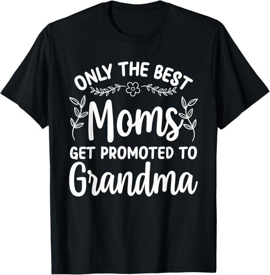 100% Cotton Grandma Art For Women Mom Promoted To Grandmother Grandma T-Shirt