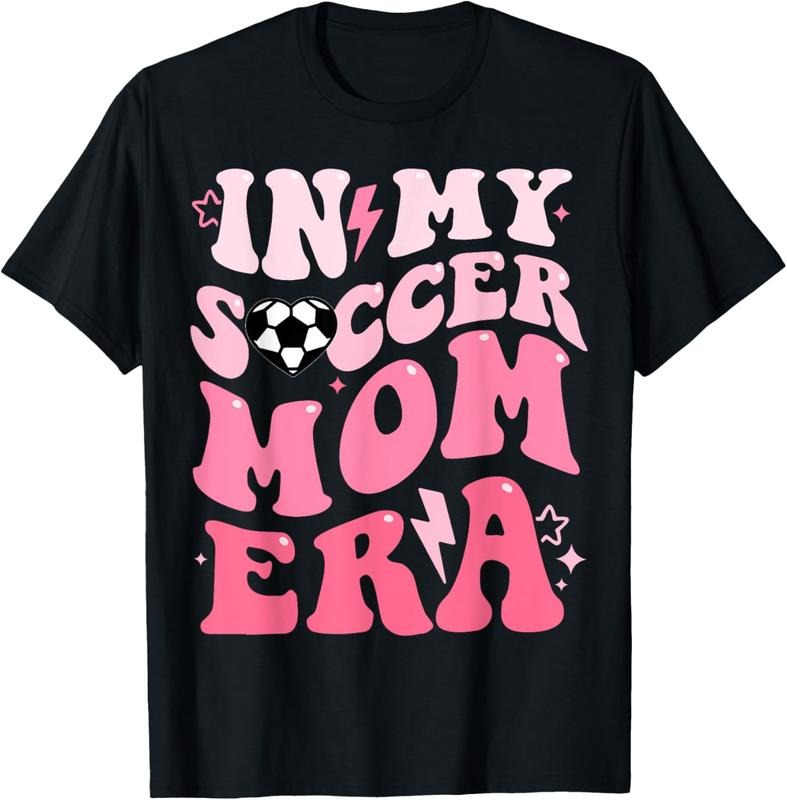 100% Cotton Groovy In My Soccer Mom Era Soccer Mom Of Girls T-Shirt