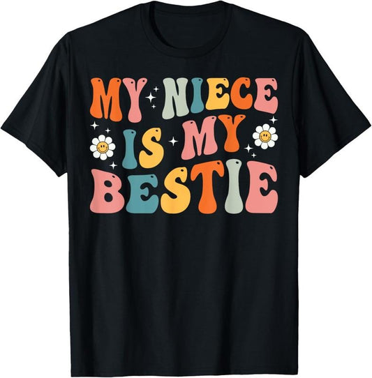 100% Cotton Groovy My Niece Is My Bestie Aunt And Niece Matching T-Shirtstyle{n002}2