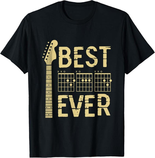 100% Cotton Guitarist Father Best Dad Ever D A D Chord Gifts Guitar T-Shirt