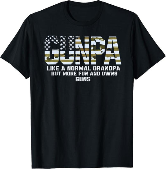 100% Cotton Gunpa Like A Normal Grandpa But More Fun And Owns Guns T-Shirtstyle{n002}2