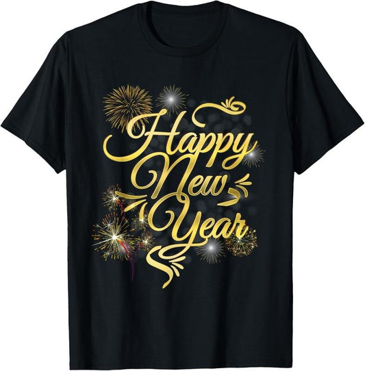 100% Cotton Happy New Year and Christmas Design for Men Women  T-Shirt