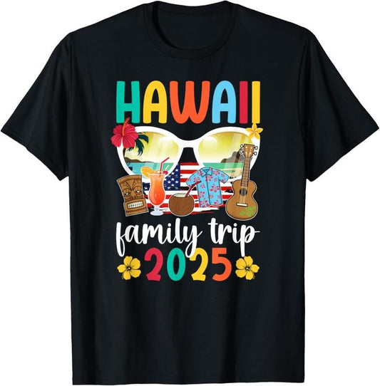 100% Cotton Hawaii Family Trip 2025 Vacation Hawaii Travel Family T-Shirt