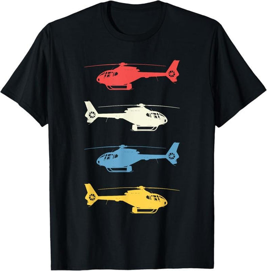 100% Cotton Helicopter Pilot Vintage Aviation Flying Helicopters Pilots T-Shirt