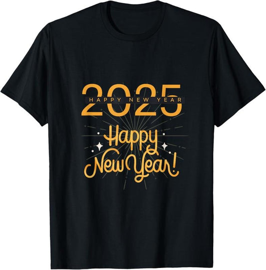100% Cotton Hello 2025 Happy New Year, 2024 31st December 2025 Loading T-Shirt