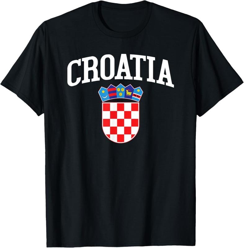 100% Cotton Hrvatska Croatian Croatia Flag T-Shirt Gift for Croats T-Shirt