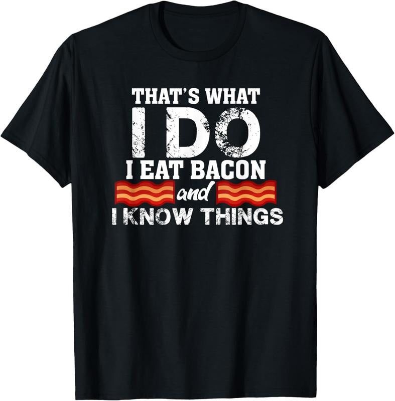 100% Cotton I Eat Bacon Funny Bacon Lover Gift Foodie Meat T-Shirt