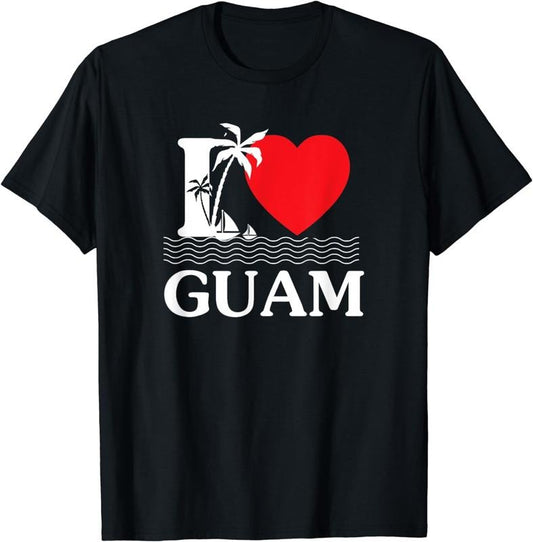 [100% Cotton]I Love Guam Heart T-Shirt