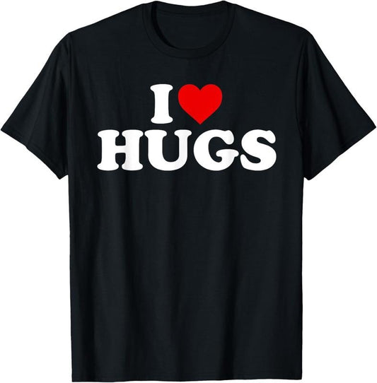 100% Cotton I Love Hugs - Heart T-Shirt