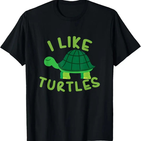 100% Cotton I like Turtles Tortoise Sea Animal Funny Gift T-Shirt