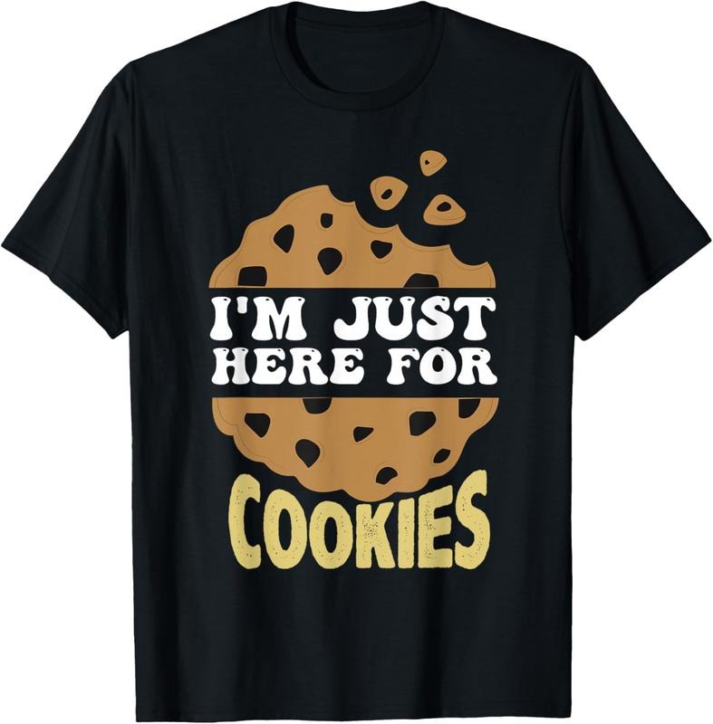 100% Cotton I'm Just Here For The Cookies Funny Christmas Cookies Outfit T-Shirt