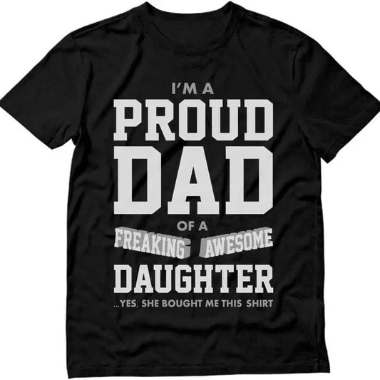 100% Cotton I'm a Proud Dad Shirt Funny Gifts for Dads Grandfather Fathers Day Awesome Grandpa Abuelo Papa Shirts for Men