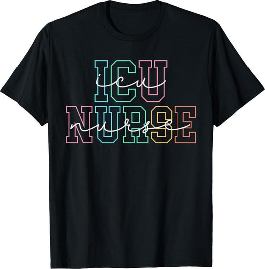 100% Cotton Icu Nurse Icu Nursing Icu Critical Care Men Women ICU Nurse T-Shirt