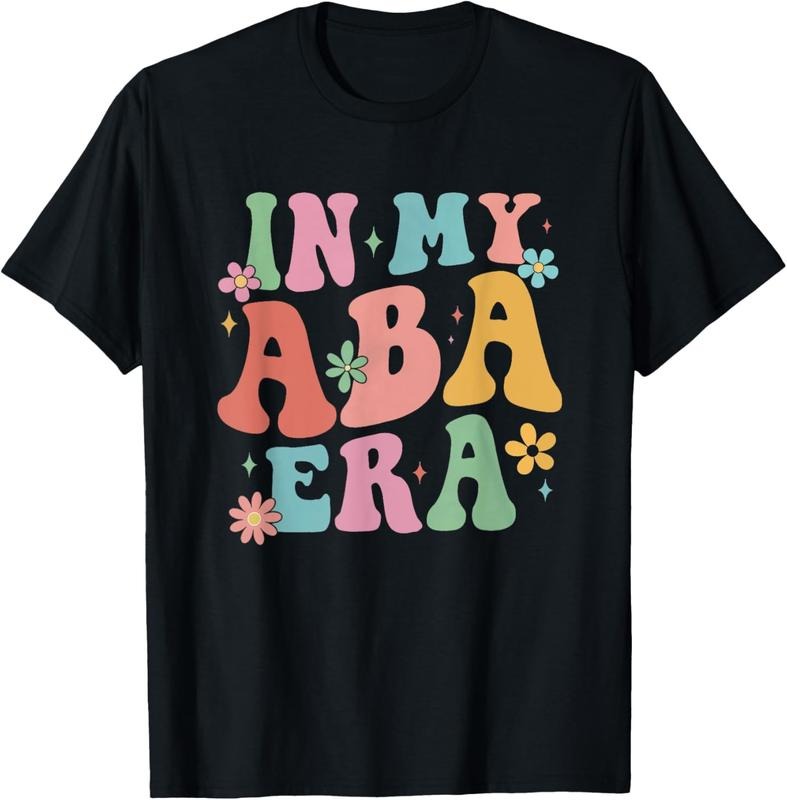 100% Cotton In My Aba Era Retro Applied Behavior Analyst ABA Therapist T-Shirt