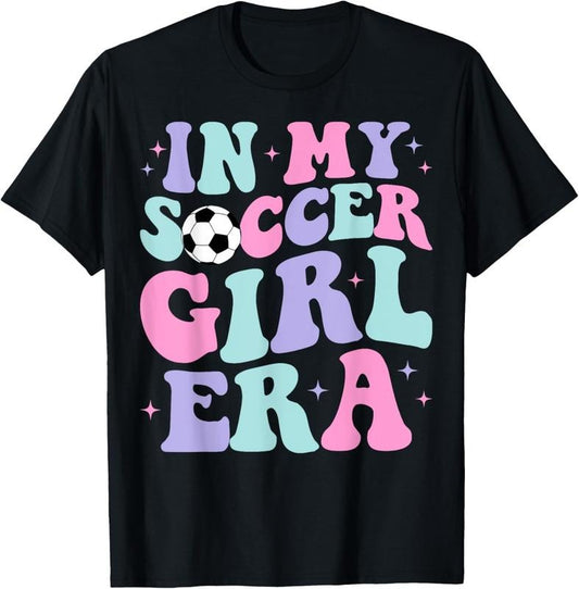 100% Cotton In My Soccer Girl Era Retro Groovy Soccer Girl T-Shirt
