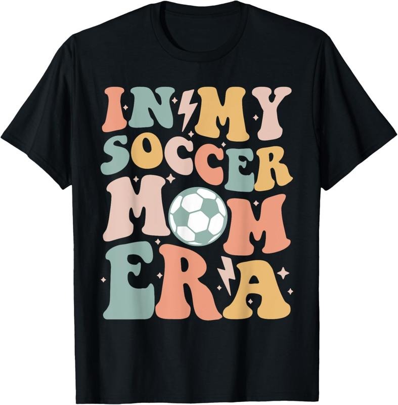 100% Cotton In My Soccer Mom Era Groovy Soccer Team Player Mother's Day T-Shirt