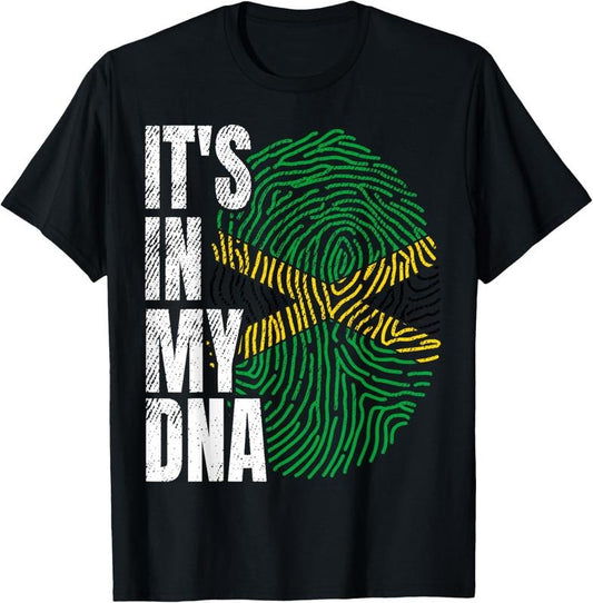 100% Cotton It's in My DNA Jamaican Flag Jamaica Boy Girl Gift T-Shirt
