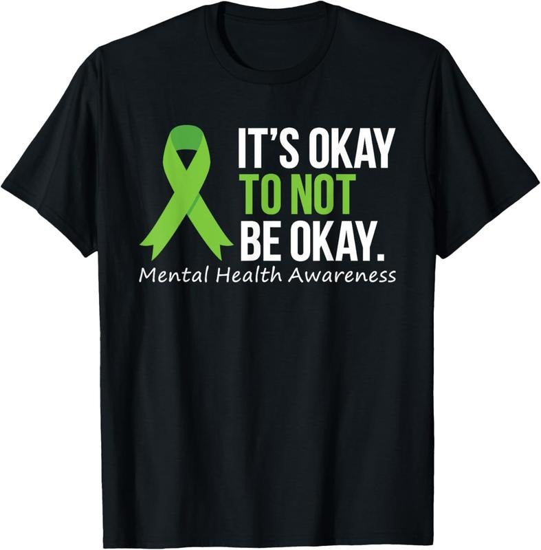 100% Cotton Its Okay To Not Be Okay Shirt Mental Health Awareness Ribbon T-Shirt