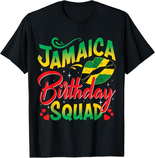 100% Cotton Jamaica Birthday Squad Girls Trip 2024 Women Vacation Party T-Shirt