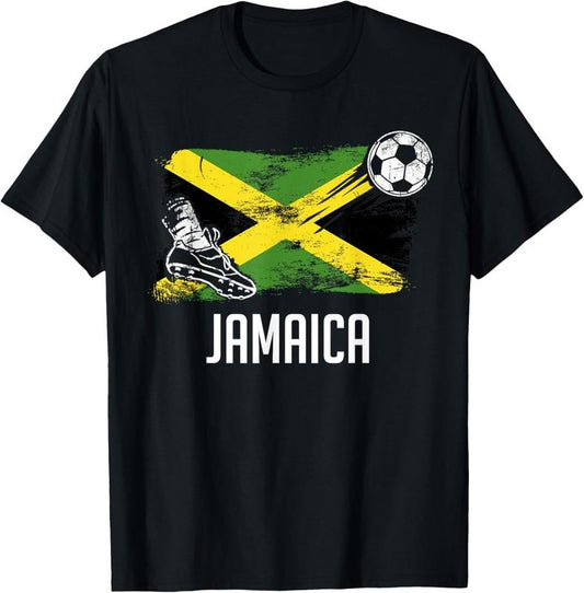 100% Cotton Jamaica Flag Jersey Jamaican Soccer Team Jamaican T-Shirt