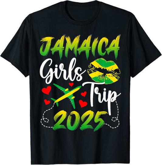 100% Cotton Jamaica Girls Trip 2025 Vacation Jamaica Travel Girls T-Shirt