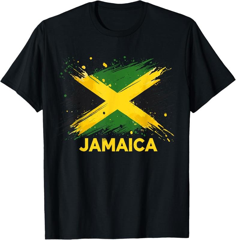 100% Cotton Jamaica Retro Jamaican Flag T-Shirt