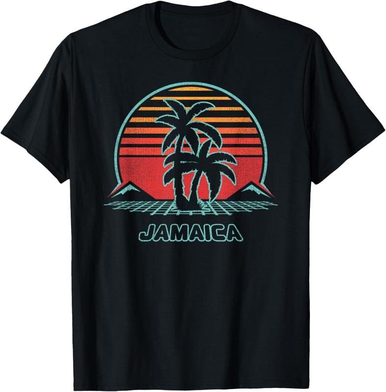 100% Cotton Jamaica Retro Vintage 80s Style T-Shirt
