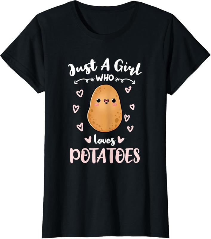 100% Cotton Just A Girl Who Loves Potatoes T-Shirt