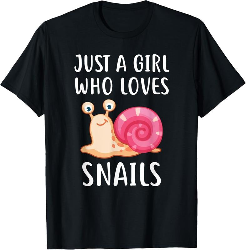 100% Cotton Just A Girl Who Loves Snails Cute Snail Girl T-Shirt
