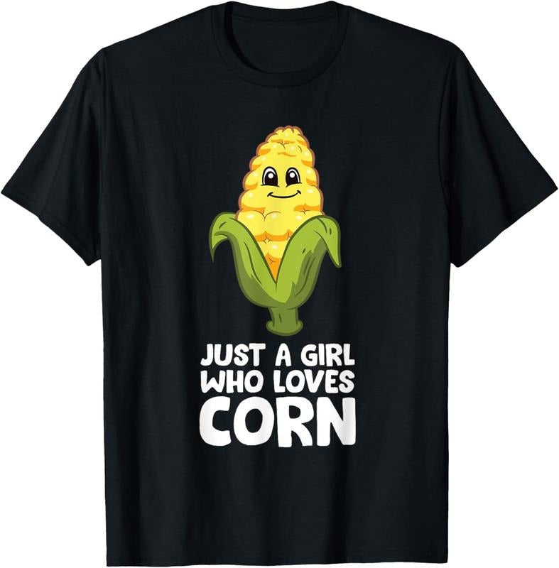 100% Cotton Just a Girl Who Loves Corn T-Shirt