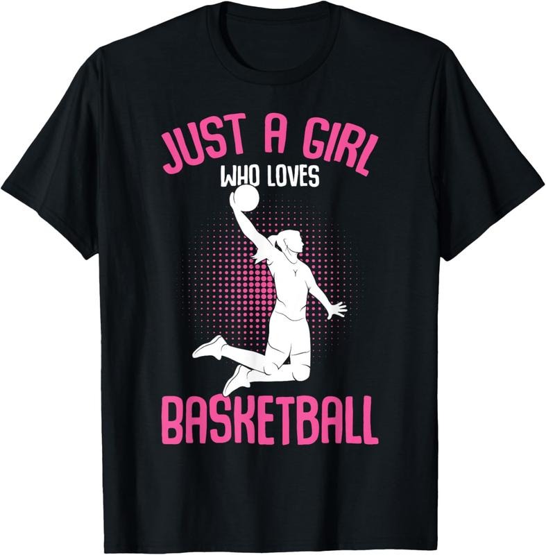 100% Cotton Just a Girl who loves Basketball s Girls T-Shirt
