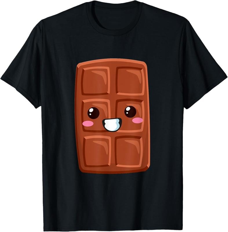 100% Cotton Kawaii Halloween Group Costume Party S'mores Chocolate Bar T-Shirt