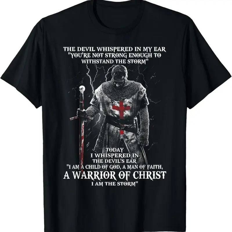 100% Cotton Knight templar A Warrior of christ Tshirt T-Shirt