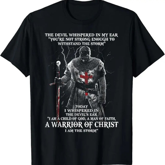 100% Cotton Knight templar A Warrior of christ Tshirt T-Shirt