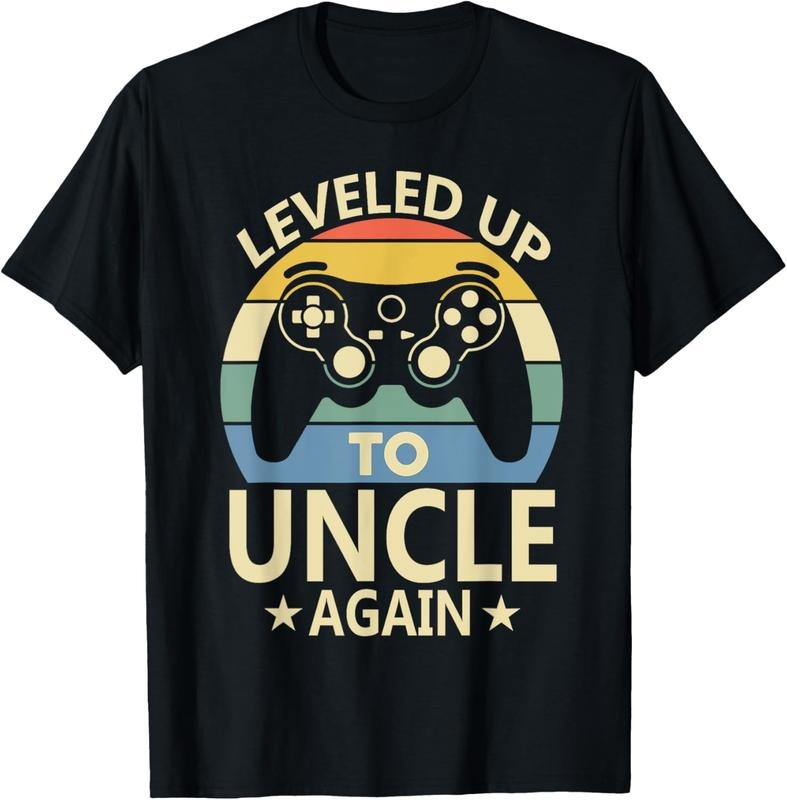 100% Cotton Leveled Up To Uncle Again 2025 Funny Gamer Uncle T-Shirt